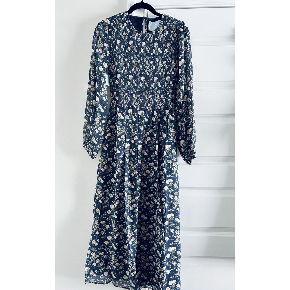 NWT Hill House Home The Ruby Nap Dress - Navy Bluebonnet XS - Picture 3 of 5